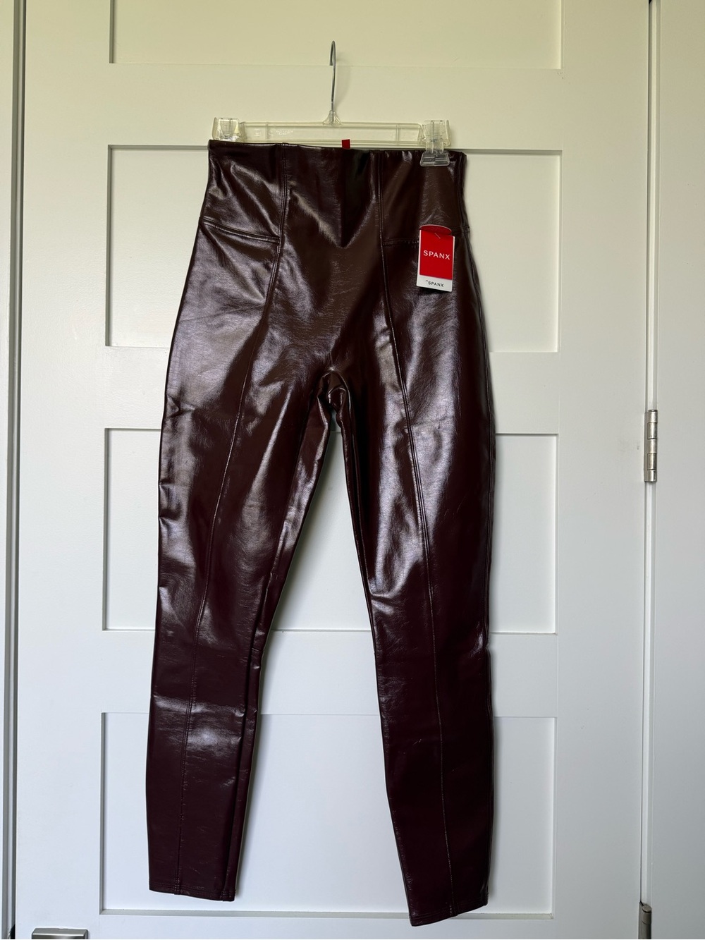 Spanx Burgundy Liquid Leather Pants